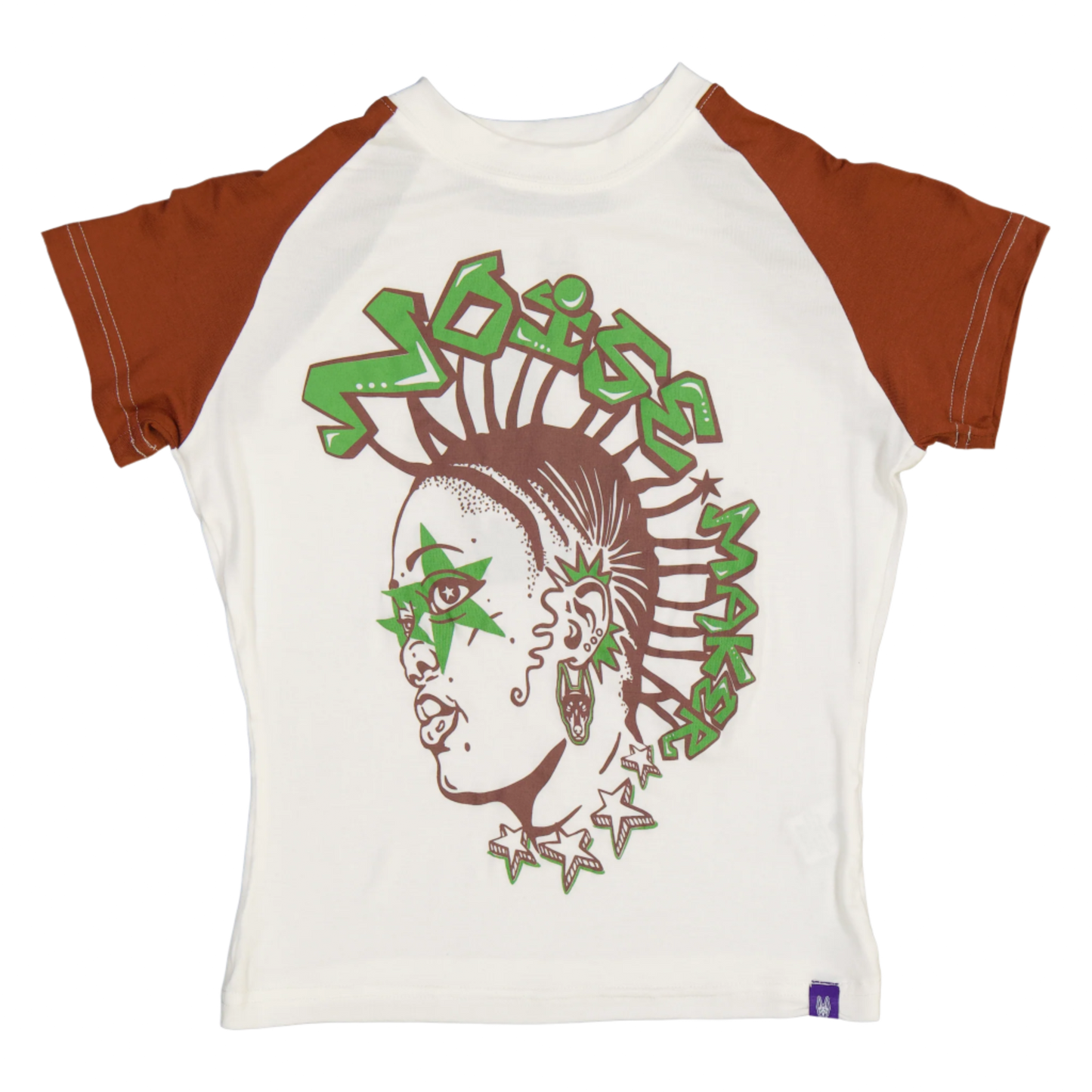 BACKYARD SINALO NOISE MAKER BABY TEE OFF-WHITE BROWN
