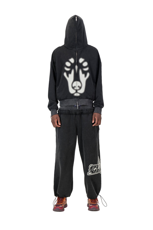 BACKYARD RAVER SWEATPANTS BLACK STONE WASH