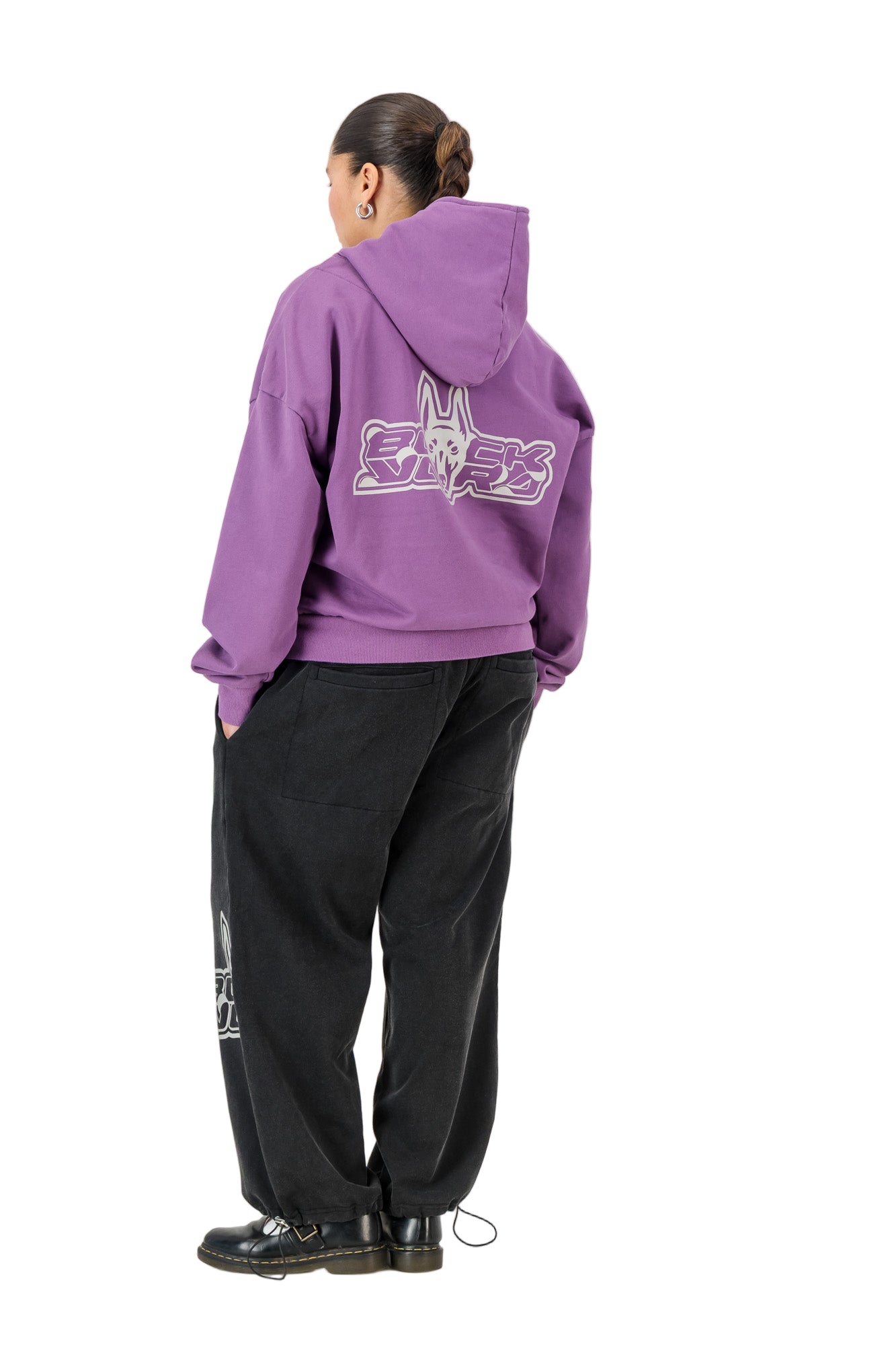 BACKYARD HALFTONE DOBERMAN HOODIE LAVENDAR STONE WASH