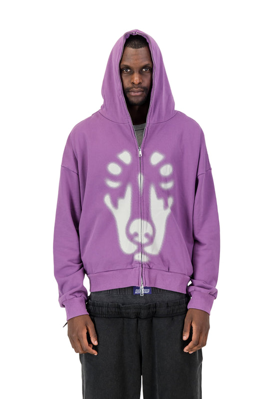 BACKYARD HALFTONE DOBERMAN HOODIE LAVENDAR STONE WASH