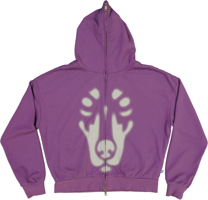 BACKYARD HALFTONE DOBERMAN HOODIE LAVENDAR STONE WASH