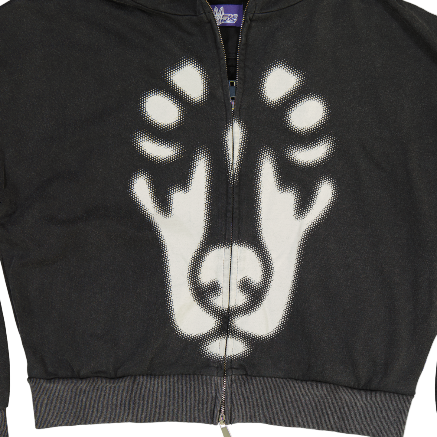 BACKYARD HALFTONE DOBERMAN HOODIE BLACK STONE WASH