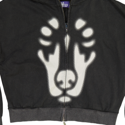 BACKYARD HALFTONE DOBERMAN HOODIE BLACK STONE WASH