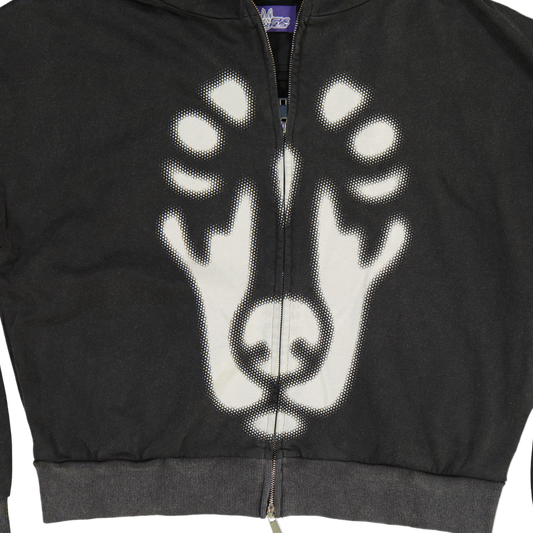 BACKYARD HALFTONE DOBERMAN HOODIE BLACK STONE WASH