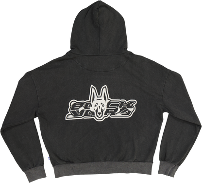 BACKYARD HALFTONE DOBERMAN HOODIE BLACK STONE WASH