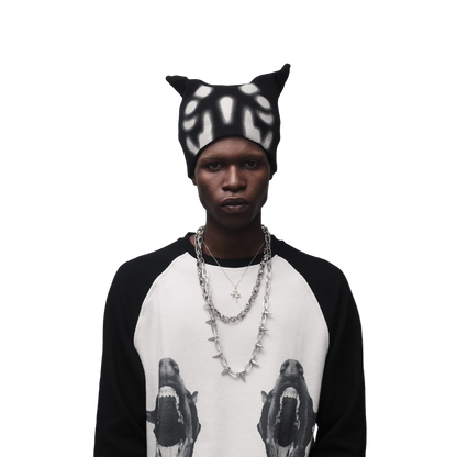 BACKYARD HALFTONE DOBERMAN SKULLY ( BLACK)
