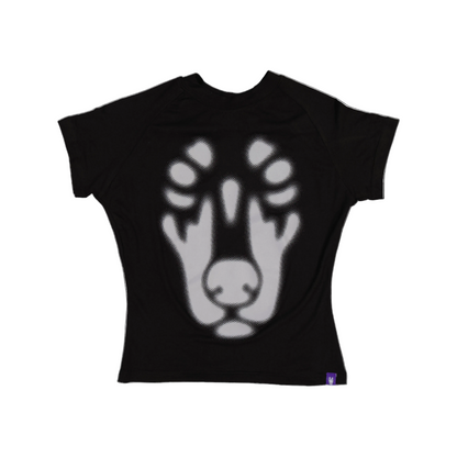 BACKYARD HALFTONE DOBERMAN BABY TEE BLACK