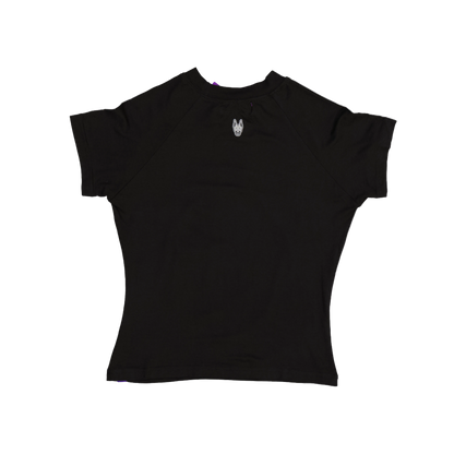 BACKYARD HALFTONE DOBERMAN BABY TEE BLACK