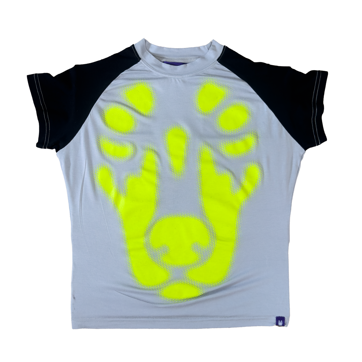 BACKYARD HALFTONE DOBERMAN BABY TEE NEON YELLOW