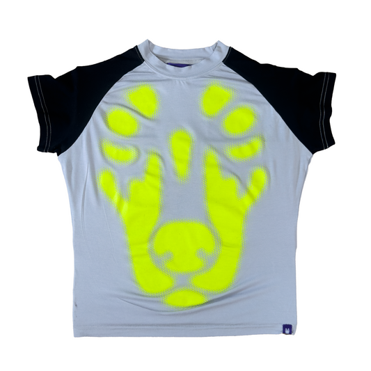 BACKYARD HALFTONE DOBERMAN BABY TEE NEON YELLOW