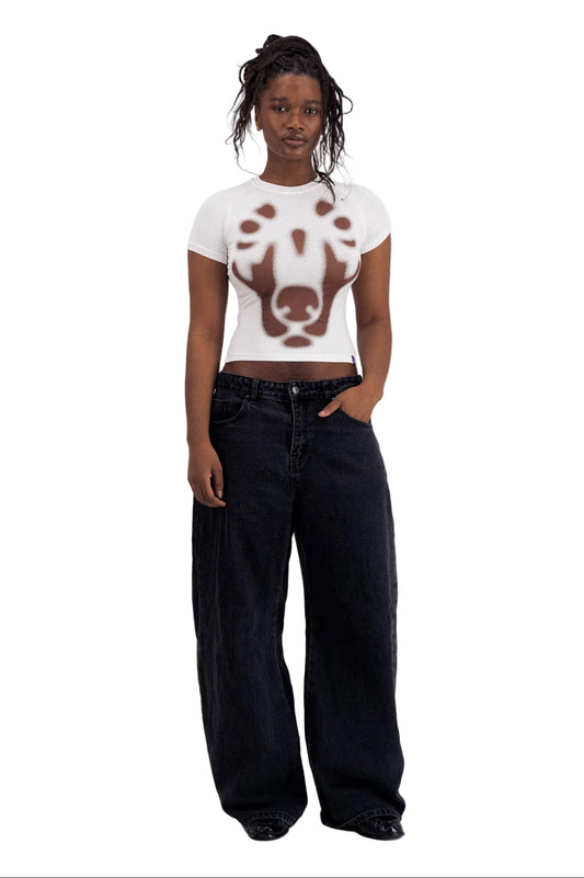 BACKYARD HALFTONE DOBERMAN BABY CREAM/CLAY BROWN