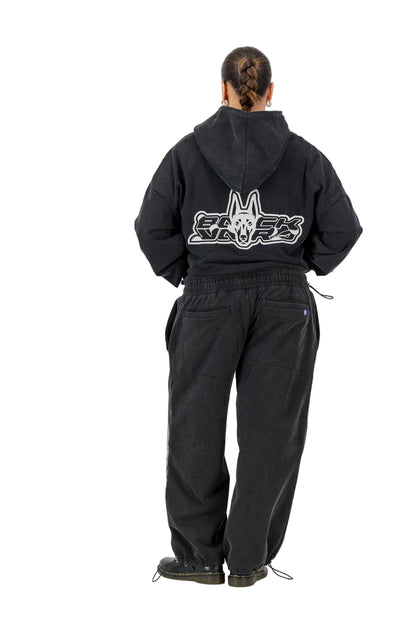 BACKYARD RAVER SWEATPANTS BLACK STONE WASH