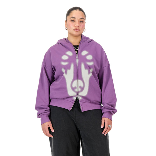 BACKYARD HALFTONE DOBERMAN HOODIE LAVENDAR STONE WASH